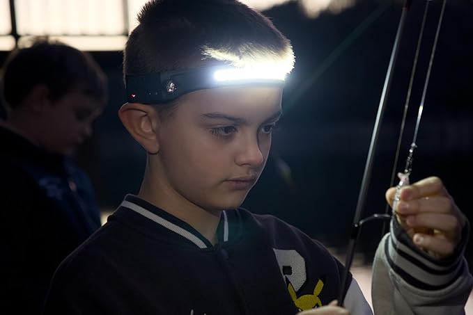 Tactical Headlight Rechargeable 230° Wide Beam LED Tactical Headlamp, Rechargeable USB-C Headlight with Motion Sensor, 350 Lumens, IPX4 Waterproof, Head lamp for Camping Essentials, Hiking, Running