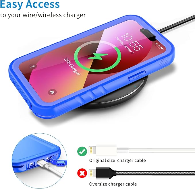 SPORTLINK Compatible with iPhone 13 Mini Waterproof Case - Full Body Shockproof Dustproof Phone Screen Protector Rugged Waterproof Case for iPhone 13 Mini 5.4 Inches Blue