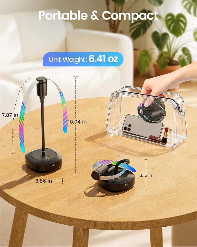 Edvision 4 Pack Food Table Fan, 2000mAh USB Powered Rechargeable Food Fan, Portable Fan with Flexible Goose-Neck and Soft Blades for BBQ, Patio, Party