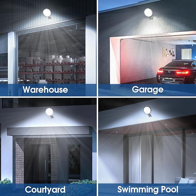 4 Pack 150W LED Barn Light, 20000LM Dusk to Dawn Sensor Security Light with 150° Adjustable Angle Photocell, IP66 Waterproof 6500K Daylight Outdoor Lighting for Farmhouse/Yard/Street
