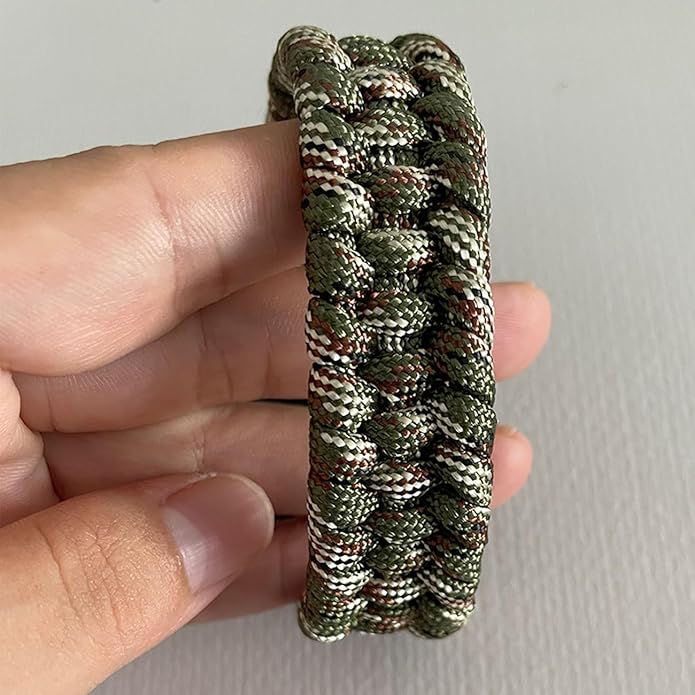 Parachute Cord Bracelets Trilobite Weaved Paracord Bracelet with Side Release Buckle 8.7 inch Black Bracelet for Men Women 1 Set