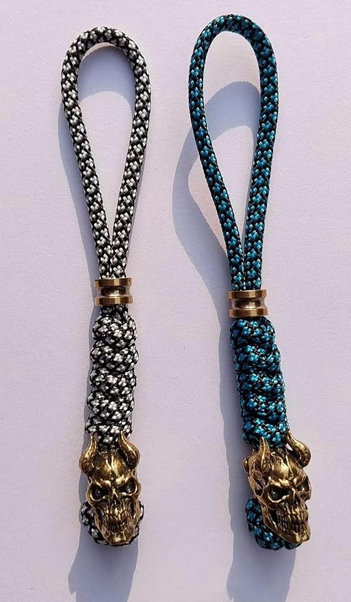 Knife Lanyards with Brass Beads,Paracord Lanyard,Tactical Lanyard for Skull Shape Knife,EDC Products