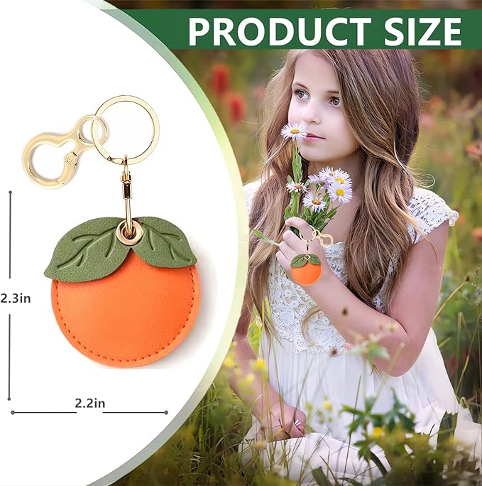 Leather Keychain Holder Case Compatible with AirTag,Cute air tag Cover with Keychain Ring,GPS Tracker Case for Keys