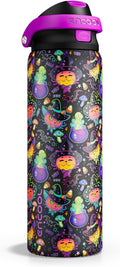 Encool SwiftSip Insulated Stainless Steel Water Bottle with Straw - Leak Proof Sports Water Bottle for School, Travel, Keeps Cold All Day, One-Touch Flip Lid, BPA-Free, 32 oz, Meowgic Night