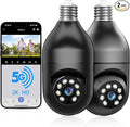 WESECUU Light Bulb Security Camera -5G& 2.4GHz WiFi 2K Security Cameras Wireless Outdoor Motion Detection and Alarm,Two-Way Talk,Color Night Vision,Human Detection, Bulb Camera Compatible with Alexa