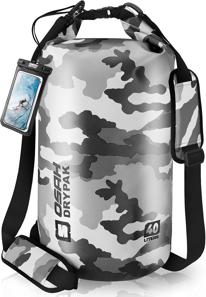 Waterproof Dry Bag, 5L/10L/20L/30L/40L Roll Top Lightweight Storage Backpack with Phone Case for Women & Men, Floating Waterproof Sack for Travel, Swimming, Kayaking, Paddle Board, Camping & Beach