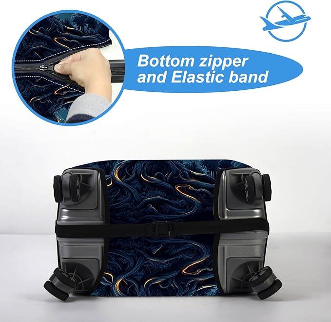Luggage Cover Protector for 26-28 Inch Suitcases, TSA Approved Elastic Travel Suitcase Covers, Anti-Scratch Washable Luggage Sleeve for Carry On & Checked Bags, Tree of the Universe