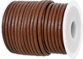 GENIQUE Real/Genuine Round Leather String Cord for Necklace, Bracelets, Jewelry, Kumihimo Braiding, DIY Projects (10 Metres) (3mm, Light Brown)