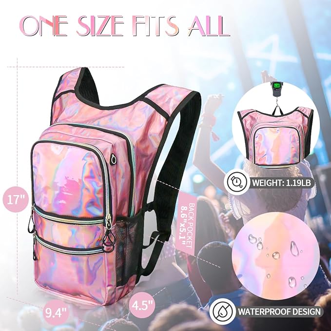 Hydration Pack, Water Backpack with 3L Hydration Bladder Lightweight Insulation, Festival Essential, Rave Hydration Backpack, Hydropack Backpack for Rave, Hiking, Biking, Festival Gear