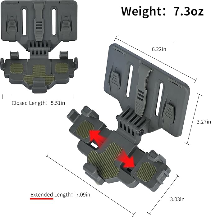 Tactical Gear Plate Carrier Vest Accessories, MOLLE Phone Chest Mount Holder for 6.0"-7.7" Screens, Quick-Release and Adjustable Tactical Phone Holder for Police Vest