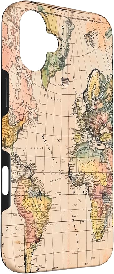 World Map ,Old Map of the World Case for iPhone 16 Plus