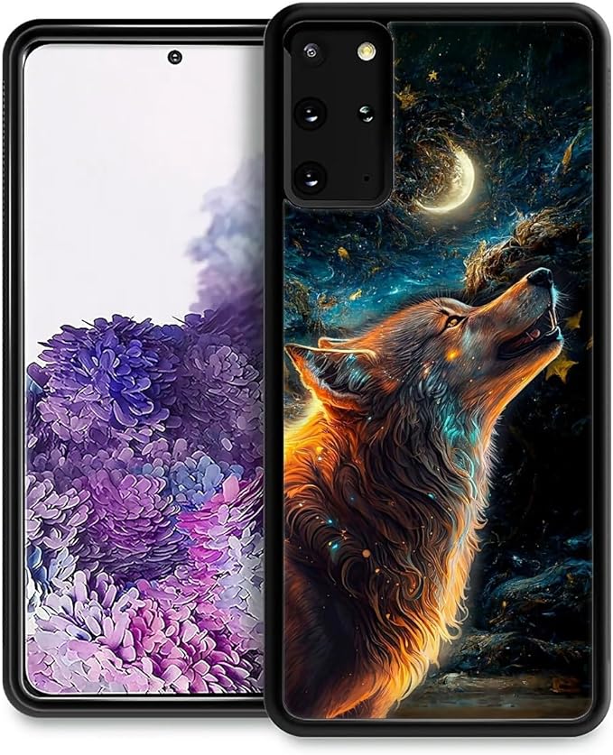for Samsung Galaxy S20 Plus Case, Star Cave Hungry Wolf Pattern Graphic Design Girl Boy Soft Silicone Hard Acrylic Shock Protection for Samsung Galaxy S20 Plus