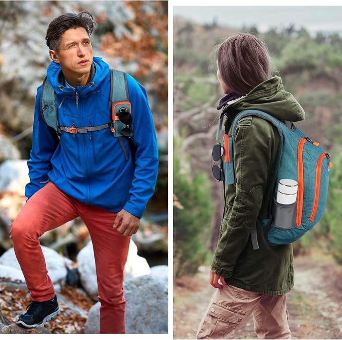 Esup 15L Small Hiking Backpack Foldable Lightweight Travel Day Pack Packable Camping Backpack for Women Men (Green)