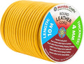 Mandala Crafts Round Genuine Mustard Yellow Leather Cord for Jewelry Making – 4mm Cowhide Leather Rope String Lace for Kumihimo – 11 Yards Cowhide Craft Cording Spool