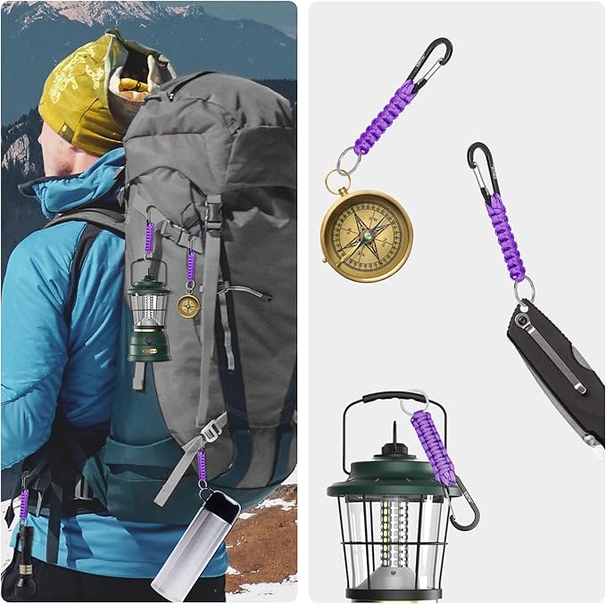 EOTW Paracord Keychain for Men Women Paracord Carabiner Backpack Keychain with Aluminum Clip for Camping Hiking Outdoor Gear