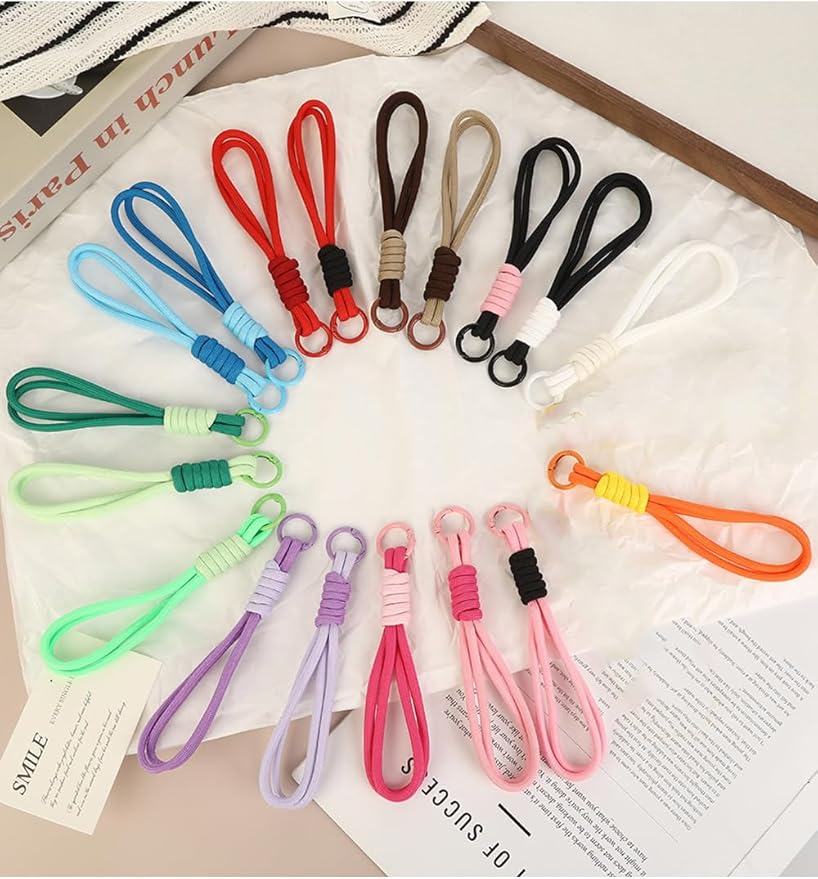 8/13/18/20/30 Pack Paracord Keychain Rope Bag Charms Colorful Braided Charms for Key Chain Purse Backpack Handbag