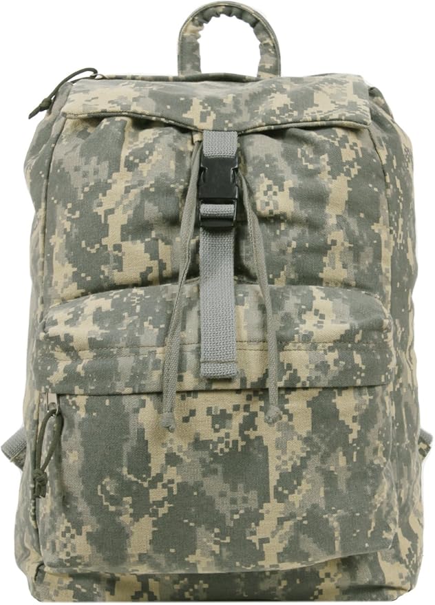 Rothco Canvas Daypack – Heavy-Duty Cotton Canvas Backpack for Hiking, Camping, Traveling, and Daily Use – 34L Capacity