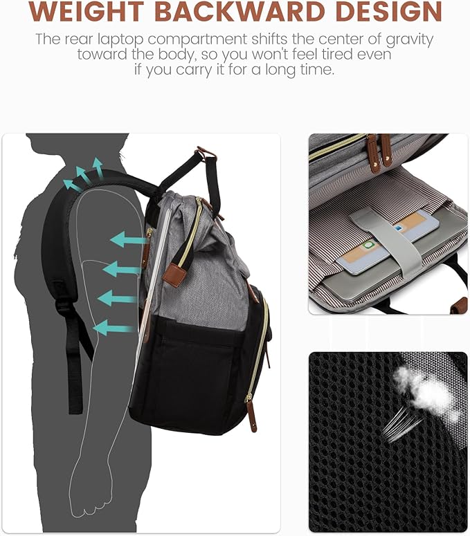 LOVEVOOK Laptop Backpack for Women, 15.6'' Waterproof Nurse Bag Teacher Work Backpack Purse for Women, Travel Computer Backpack for College Office Business Ladies