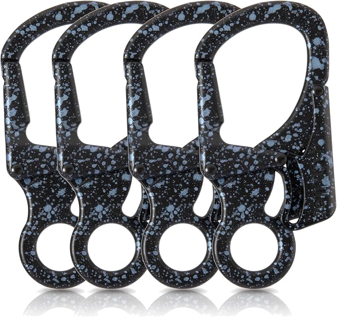 Ahiller Carabiner Clip, Double Anti-Misopening Locking Design, 3" Zinc Alloy Heavy Keychain for Outdoor Camping Hiking, Key Ring Clip