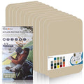 Cahomo 7.9x3.9 inch 12 PCS Nylon Repair Patch Nylon Repair Tape Self Adhesive Fabric Tapes Outdoor Camping Gear Fabric kit for Tent, Umbrella, Down Jackets, Sleeping Bag, Knapsack（Dark Beige）