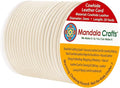 Mandala Crafts Round Genuine Cream Leather Cord for Jewelry Making – 2mm Cowhide Leather Rope String Lace for Kumihimo – 20 Yards Cowhide Craft Cording Spool