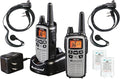 Midland LXT600VP4 FRS Business Walkie Talkies - Long Range 36-Channel Two-Way Radios with Headsets and Charging Base, NOAA Weather Alerts (2-Pack, Gray)