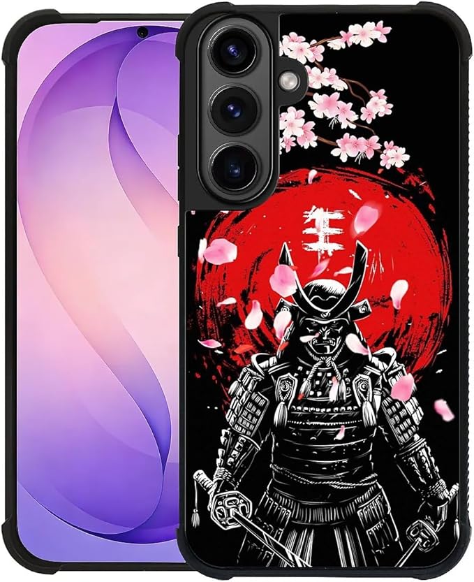 for Samsung Galaxy S26 Case,Graphic Design for Girl Boy Soft Silicone Hard Acrylic Shock Protection Designed for Samsung Galaxy S26 Sakura Japanese Samurai Pattern