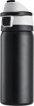 Fijinhom 24 oz Insulated Water Bottle with 2-in-1 Straw and Spout Lid, Stainless Steel Double Wall Vacuum Flask, Sports Water Bottle Keeps Cold 24H, Leak Proof for Gym, Outdoor, Travel (Black)