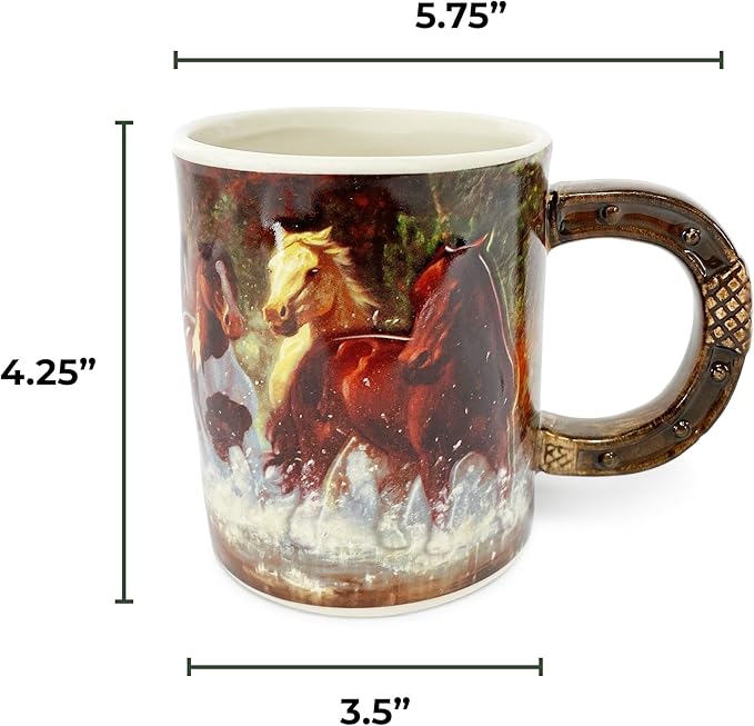 Rivers Edge Products 3D Ceramic Coffee Mug with Handle, 15 Ounces, Espresso Cups and Coffee Cups Ceramic, Perfect for Coffee, Expresso, Latte, or Tea