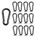 20PCS M5 Heavy Duty Carabiner Clip, 2Inch Snap Hook Quick Link Small Carabiner Clips,Spring Link Buckle for Fishing Camping Hammock Dog Leashes-220LBS Holding Capacity (Black)