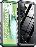 Temdan Designed for Samsung Galaxy S26 Case Waterproof, Built-in Lens & Screen Protector Military Shockproof Dropproof IP68 Underwater Full Body Phone Case for Galaxy S26 5G 6.3"-Green (2026)