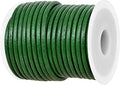 GENIQUE Real/Genuine Round Leather String Cord for Necklace, Bracelets, Jewelry, Kumihimo Braiding, DIY Projects (10 Metres) (3mm, Green)