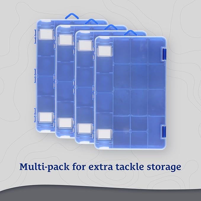Shakespeare Tacklebox Fishing Tackle Storage, Blue Swirl, 4-Pack, Customizable, Dual-Latching System, Built-In Rod Holder, Compact, Lightweight