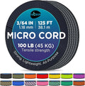 TECEUM Micro Paracord – 1.18 mm X 125 ft – Micro Utility Cord – Thin Braided Paracord Rope – Best for Crafting, DIY Projects, Fishing, Camping – Wind Chime Replacement – Survival Strong String