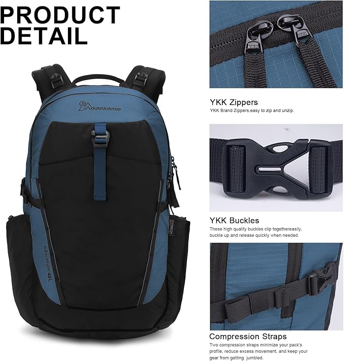 MOUNTAINTOP 30L Hiking Backpack,Men Women Camping Backpack,Lightweight Trekking Travel Backpacks for Climbing Skiing Cycling