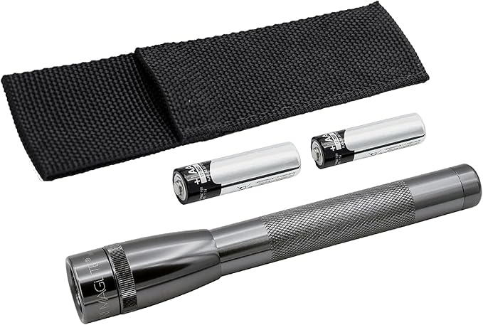 MagLite Mini MAG Pro LED Flashlight – 2-Cell AA Compact Flashlight with Adjustable Focus, Precise Beam, Durable Construction, Long Battery Life, Water-Resistant for Emergency, Outdoor & Camping