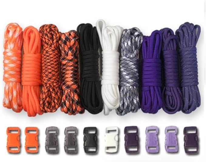 Paracord Planet 550lb Type III Paracord Combo Crafting Kits with Buckles