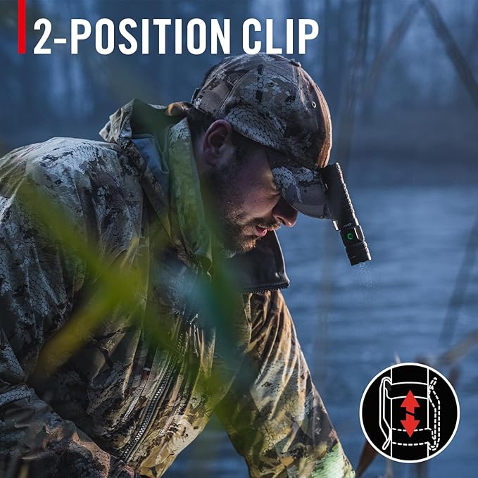 Coast PX200R 2000 Lumen Rechargeable LED Flashlight, Twist Focus, USB-C, 2-Position Pocket Clip