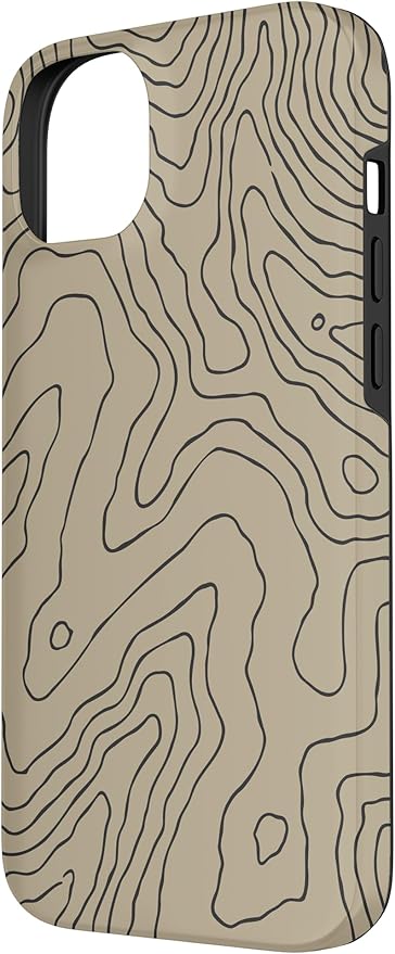 Coyote Country Guide Lines Topographical Contour Map Case for iPhone 14 Plus