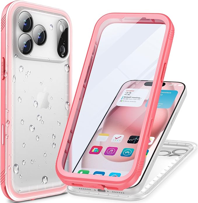 Cozycase TOP Waterproof Case for iPhone 17 Pro Max - Military Heavy Duty 360 Shockproof Full Body with Screen Camera Protector Double IP68 Water Dust Drop Proof Hard Rugged 17PM Front Back Slim Cover