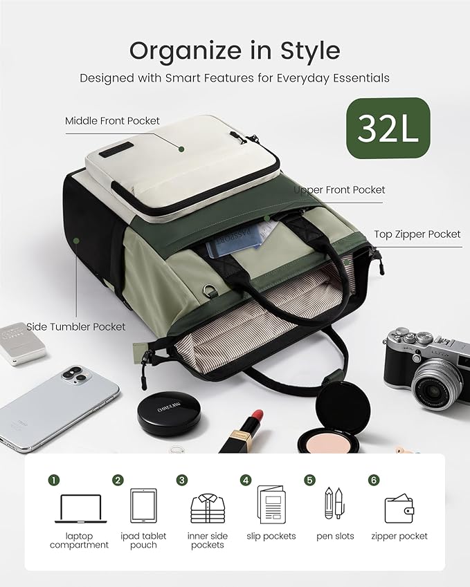 LOVEVOOK Laptop Backpack for Women, 17 Inch Travel Backpack for Work College Business, Water Resistant Teacher Nurse Bag with Large Capacity, School Bookbag Bags Cute Daypack for Woman Girls