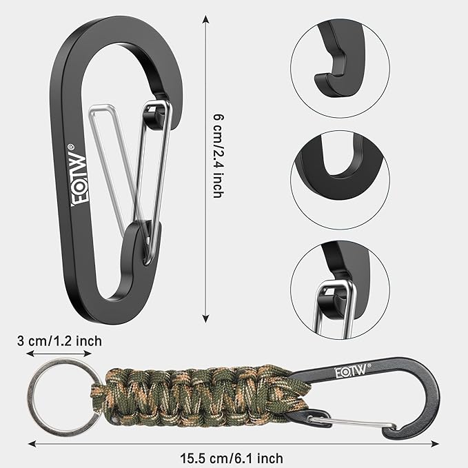 EOTW Paracord Keychain for Men Women Paracord Carabiner Backpack Keychain with Aluminum Clip for Camping Hiking Outdoor Gear