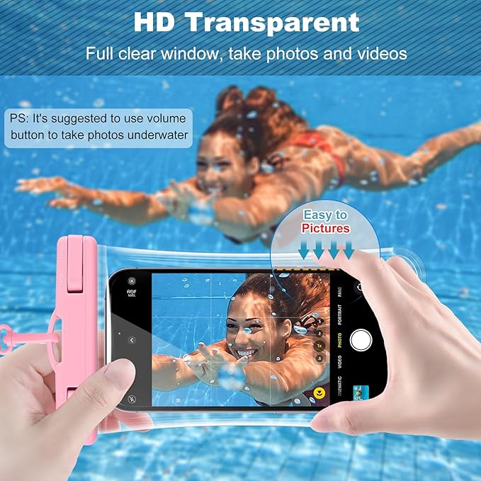 PEDVSTY 2 Pack Waterproof Phone Pouch, IPX8 Waterproof Phone Case Compatible with iPhone 16 15 Pro Max and Pro, Plus, Galaxy S25 S24 S23, Pixel 8a 7a