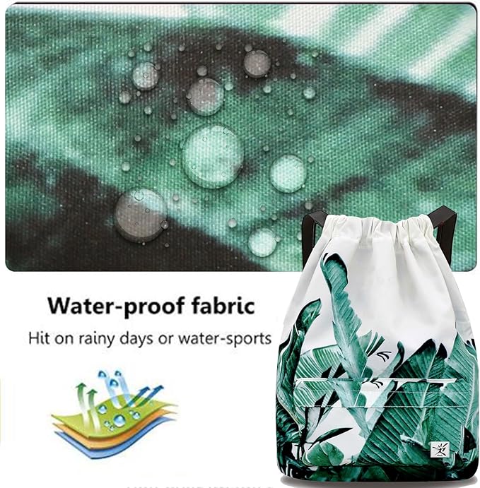 Waterproof Drawstring Bag, Gym Bag Sackpack Sports Beach Backpack for Men Women