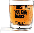 Nogrit Funny Tequila Whiskey Glasses 10 oz, Gifts for Tequila Lovers, Humoruos Old Fashioned Rocks Glasses for Men Women Drinking Cocktail Scotch Vodka Rum