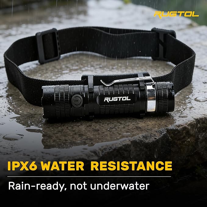 Rugtol Headlamp, USB C Rechargeable Battery Powered Head Lamp LED Flashlight with Clip Magnetic Base, 1000 Lumens Zoomable Aluminum Headlamp IPX4 Waterproof for Hard Hat Working Running Hiking
