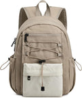 G4Free 10L Small Backpack for Women Men Lightweight Mini Travel Backpacks Hiking Casual Daypack, Beige & Khaki