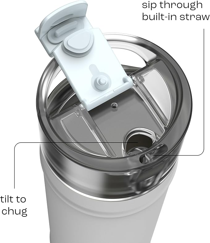 bubba 24 oz Dualsip Insulated Stainless Steel Water Bottle with Straw - Reusable, Leakproof, Lightweight, Dishwasher Safe, Lead-Free and BPA-Free, Fresh Kicks