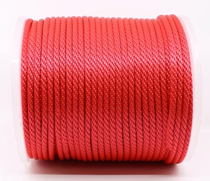 T.W Evans Cordage Co. 98330 3/8-Inch by 500-Feet Solid Braid Propylene Multifilament Derby Rope, Red