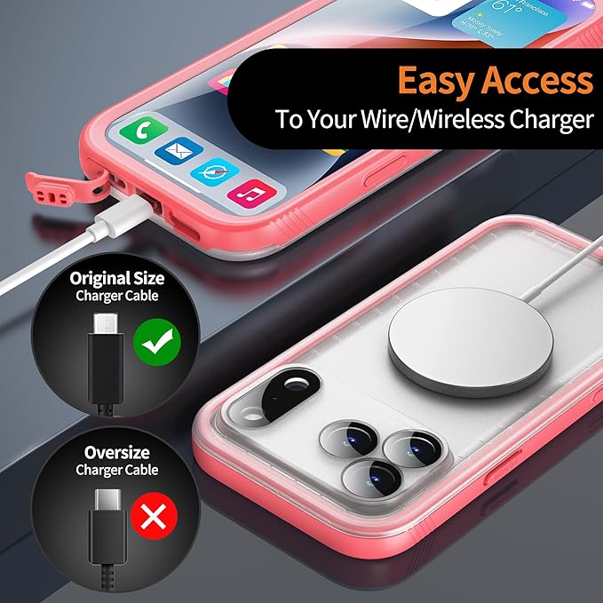 Cozycase TOP Military Protective IP68 Waterproof Case for iPhone 17 Pro Heavy Duty 360 Shockproof Full Body with Screen Camera Protector Double Dustproof Hard Tough 17Pro Front Back Cover